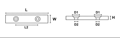 R/E BLOCK 100 x 9 x 3 N C/Sunk Holes